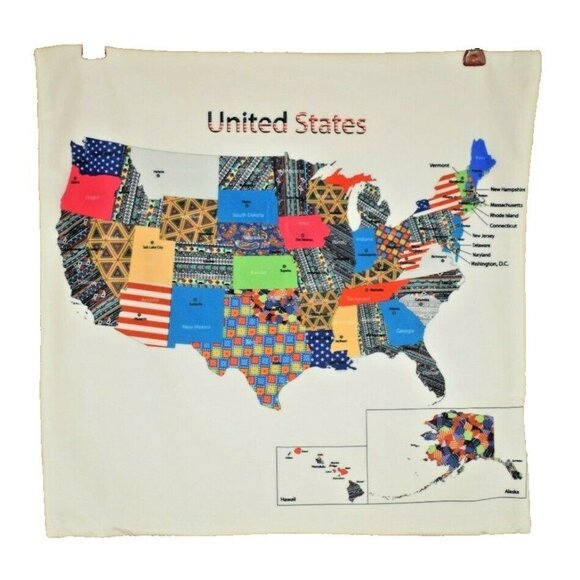 Map of the United States of America 18 x 18 inch Throw Pillow Cover - Picture 1 of 2